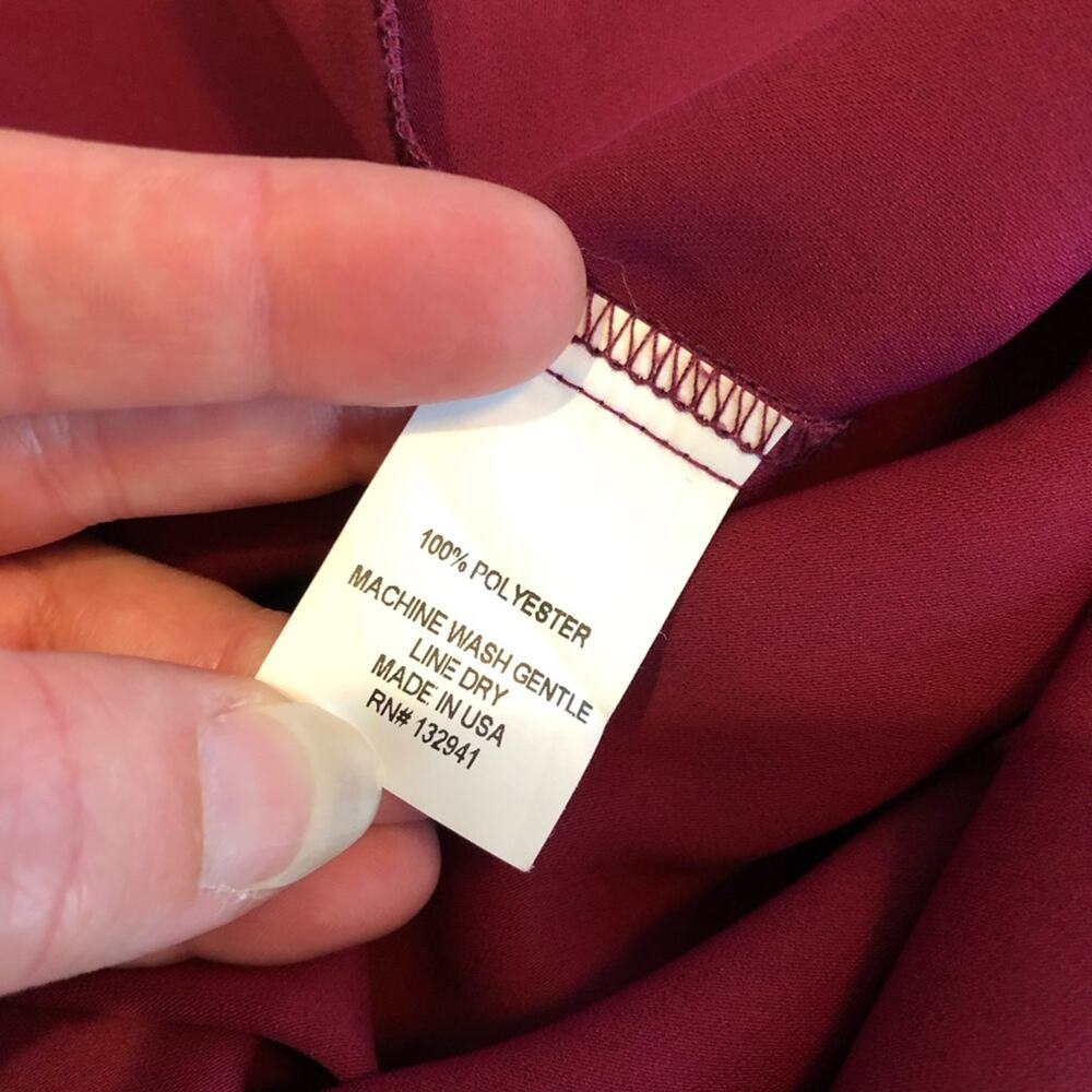 Amanda Uprichard maroon wine v neck shift dress size Medium - Picture 7 of 12